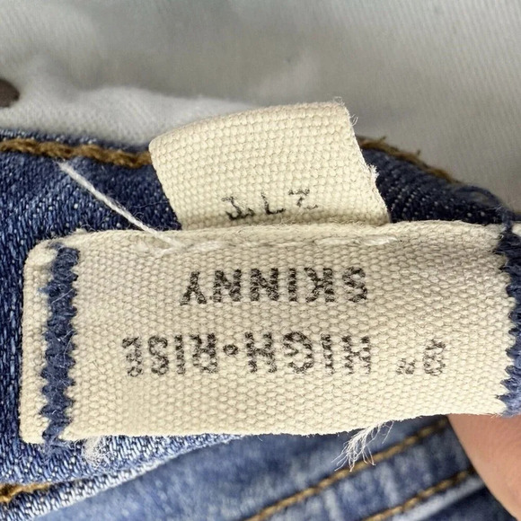 Madewell High Rise Skinny Jeans Classic Blue Wash Size 27 - Picture 8 of 10